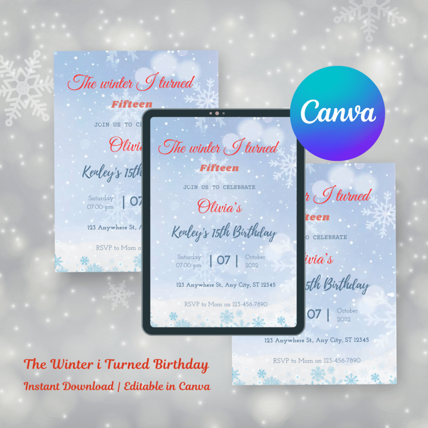 Christmas Birthday Party Invitation