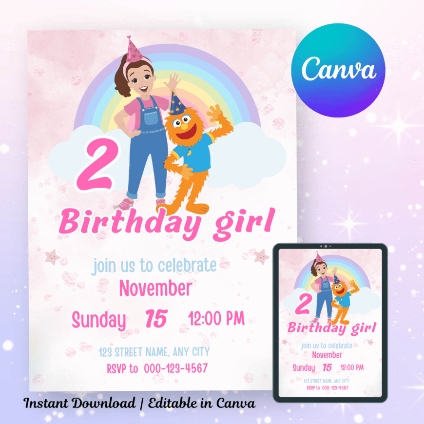 Editable Ms Rachel Birthday Invitation