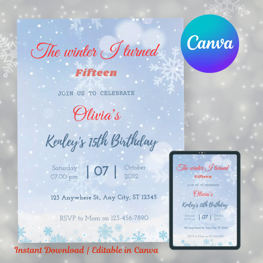 Christmas Birthday Party Invitation