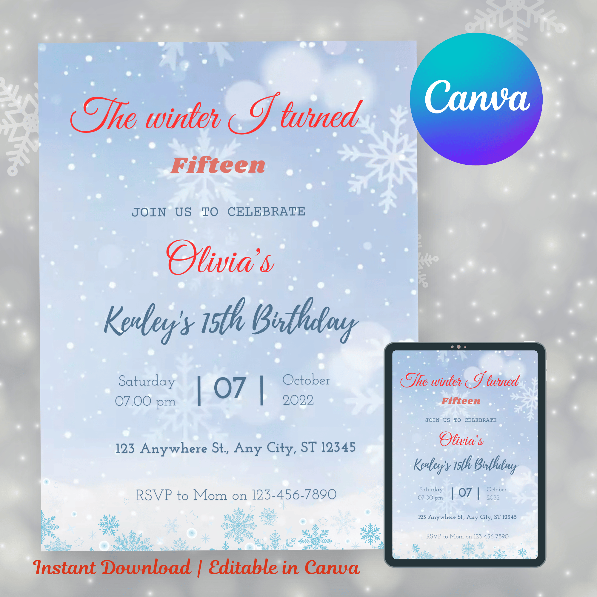 Christmas Birthday Party Invitation
