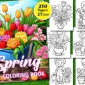250 Spring Coloring Pages for Kids Printable Bundle – Fun & Easy Activity