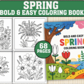 Bold & Easy Spring Coloring Pages Printable – 68 Floral Designs PDF for Kids & Adults