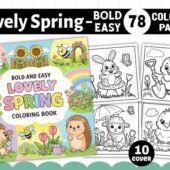 Spring Coloring Book Printable – 78 Bold Easy Pages for Kids & Adults