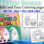 Cute Easter Gnome Coloring Pages – Easy Printable Fun for Kids & Adults
