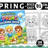 91 Spring Coloring Pages for Kids – Printable PDF, PNG, SVG Activity Sheets (Bold & Easy Designs)