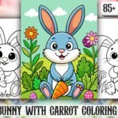 Cute Bunny Coloring Pages Printable PDF for Kids (85+ Designs)