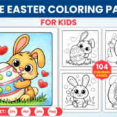 Cute Easter Coloring Pages for Kids – 104 Printable Bunny & Egg Coloring Sheets PDF