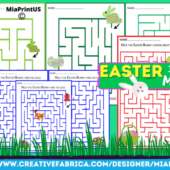 Easter Maze Printable for Kids – Fun Bunny Puzzle Worksheets (Easy to Hard PDF)