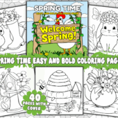 Spring Coloring Pages Printable – Easy & Bold Kids Coloring Book (40 Pages PDF)